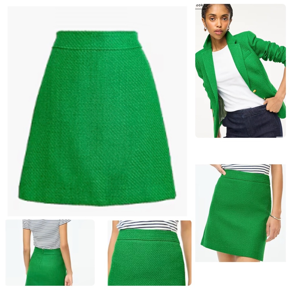 J Crew Green Women's Skirt, Size 8, NWT, available matching jacket - Picture 9 of 15